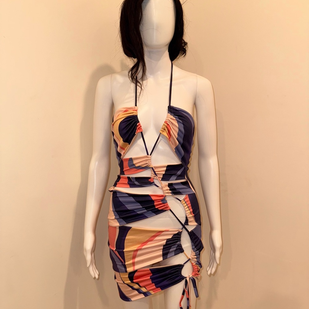 Fashion Nova Colorful Backless Dress